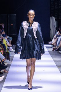 Tiered Mini Dress with Patterned Bolero
