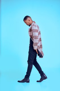 Men's Long Striped Shirt-Jacket
