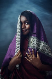 Luxury Purple and Patterned Scarf